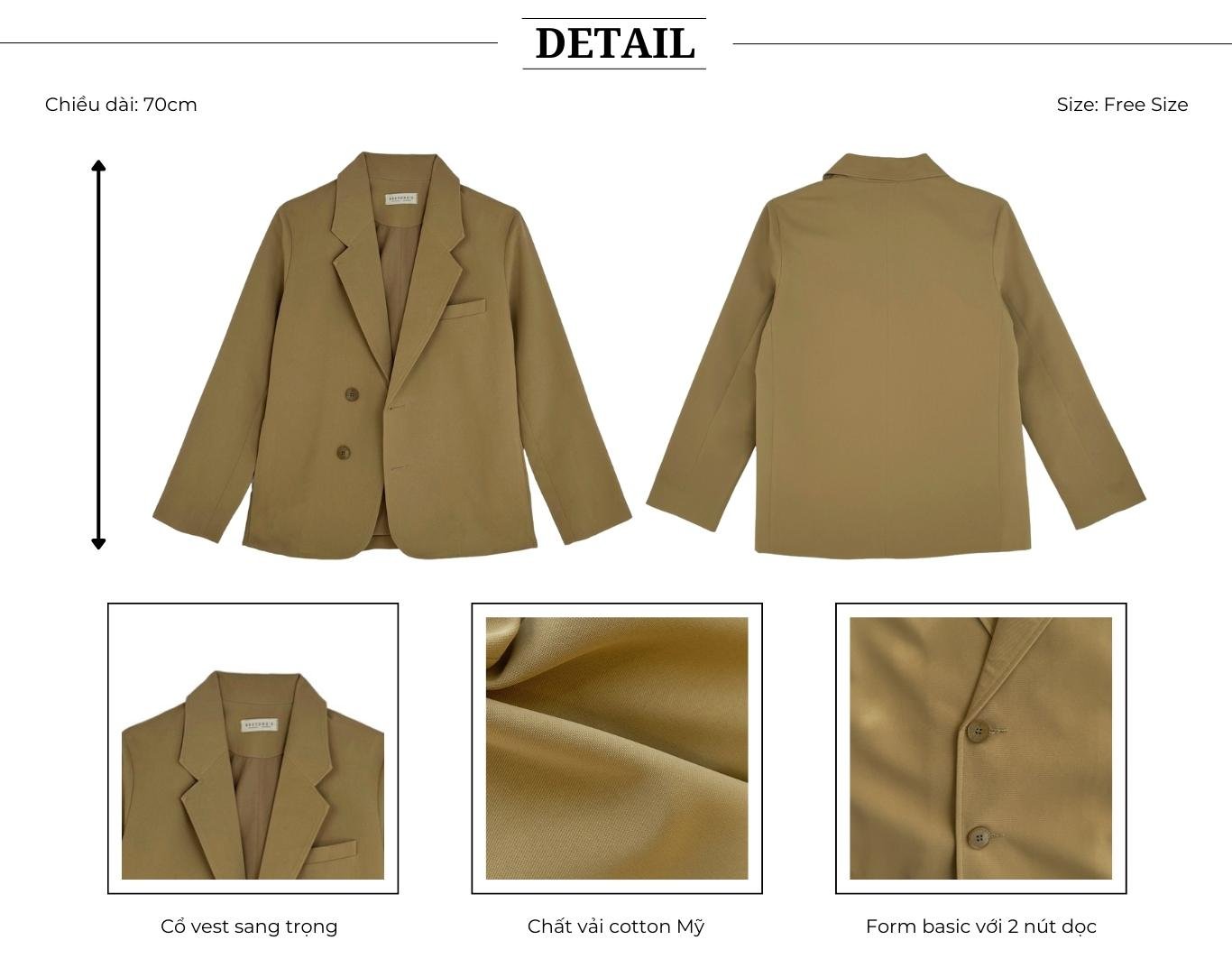 Thiết kế của Áo blazer công sở form suông - A2328