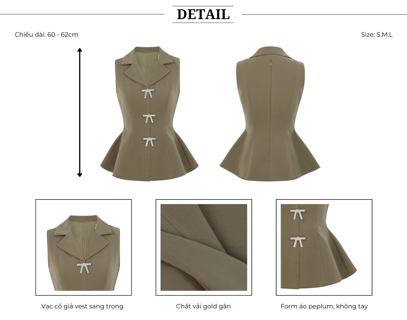 Thiết kế của Áo kiểu peplum dự tiệc cổ V - A4256A
