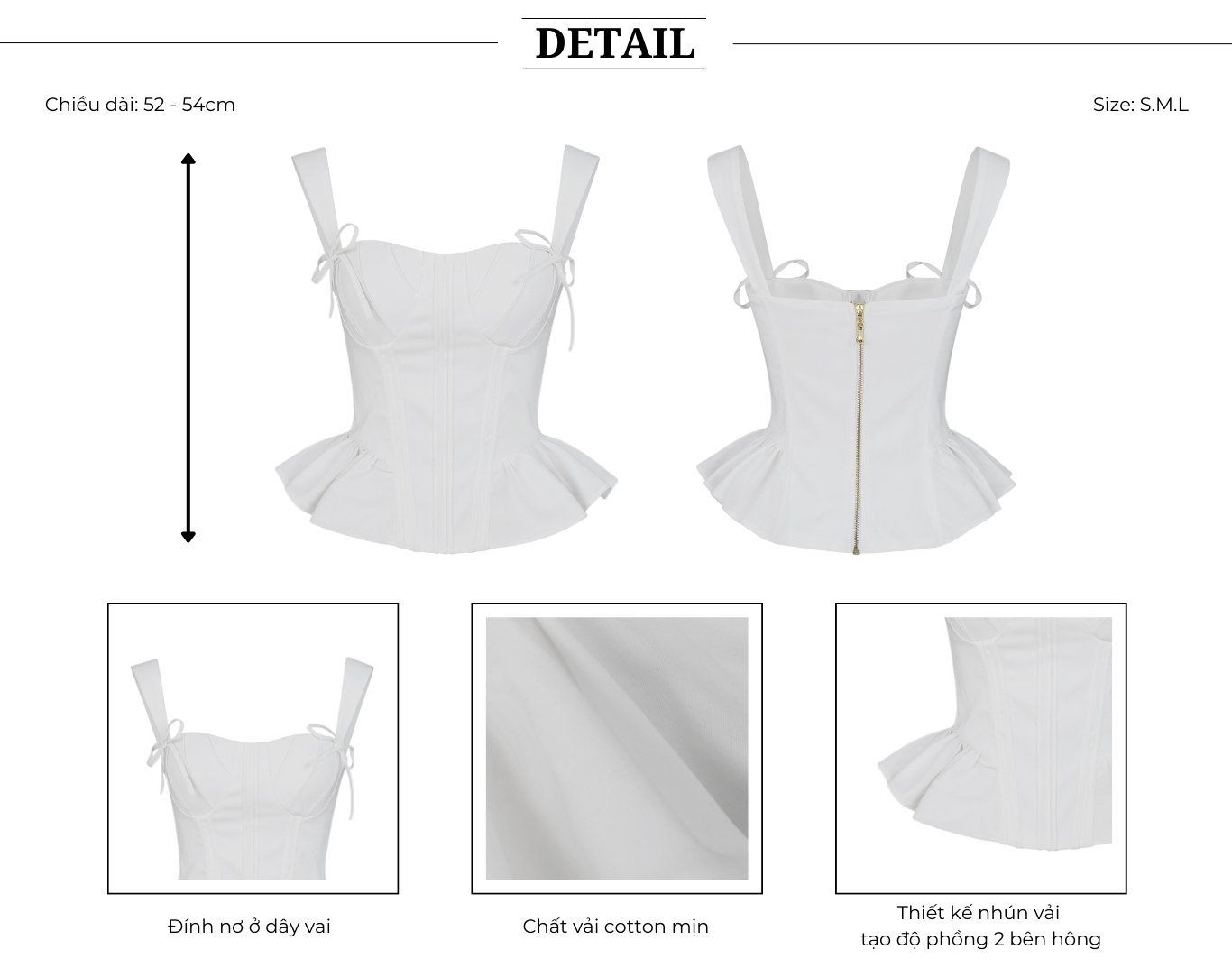 Thiết kế của Áo kiểu peplum giả corset - A4266B