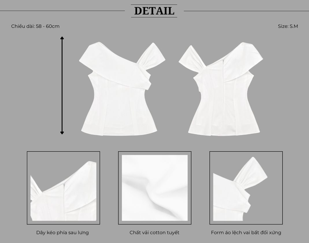 Thiết kế của Áo kiểu peplum lệch vai - TK356