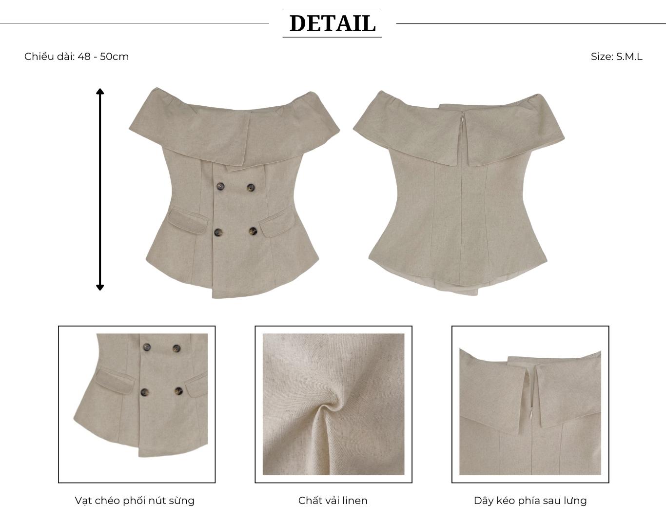 Thiết kế của Áo kiểu peplum trễ vai bản to - A2402