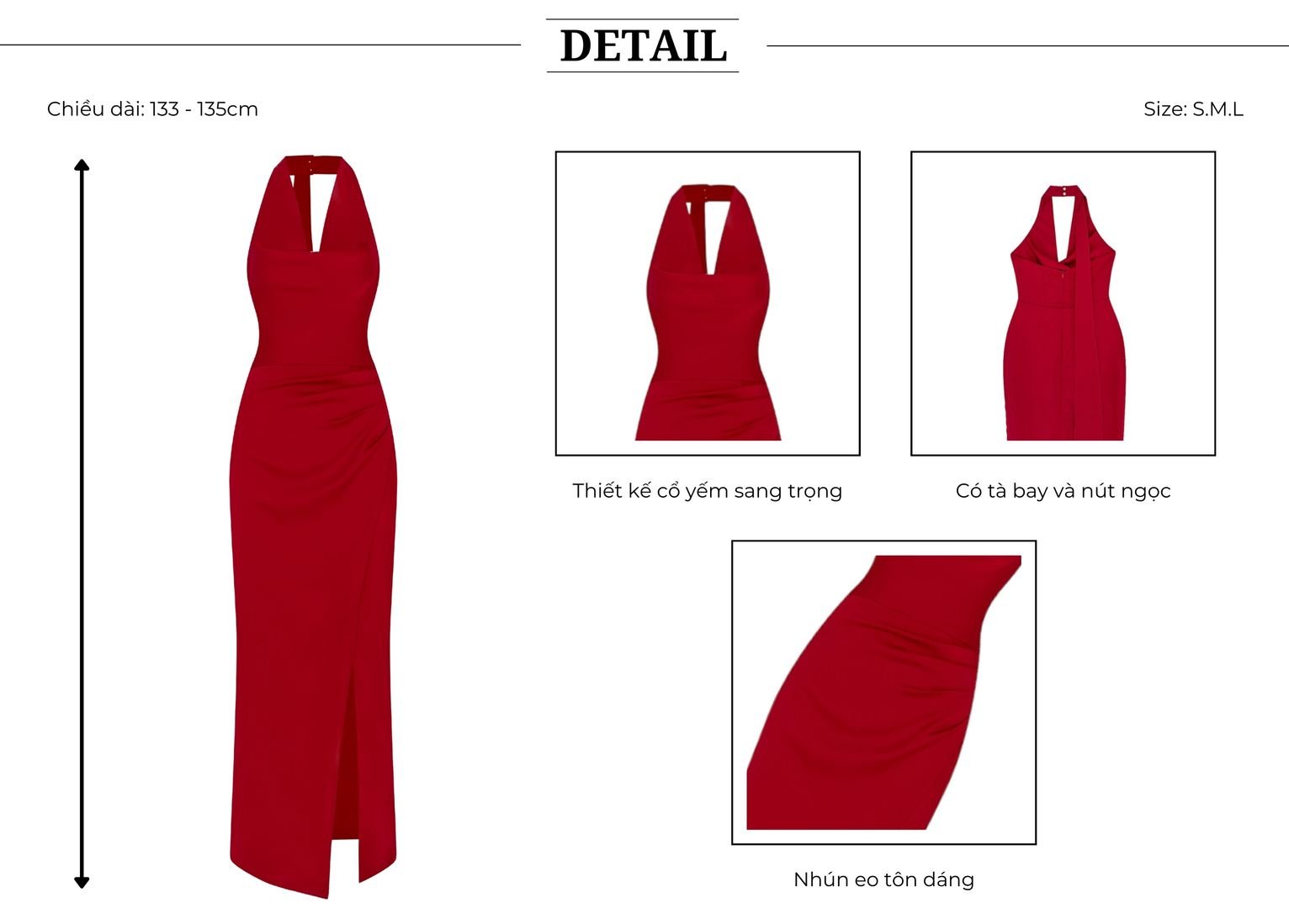 Thiết kế của Đầm dài dự tiệc body xẻ tà - D3781T