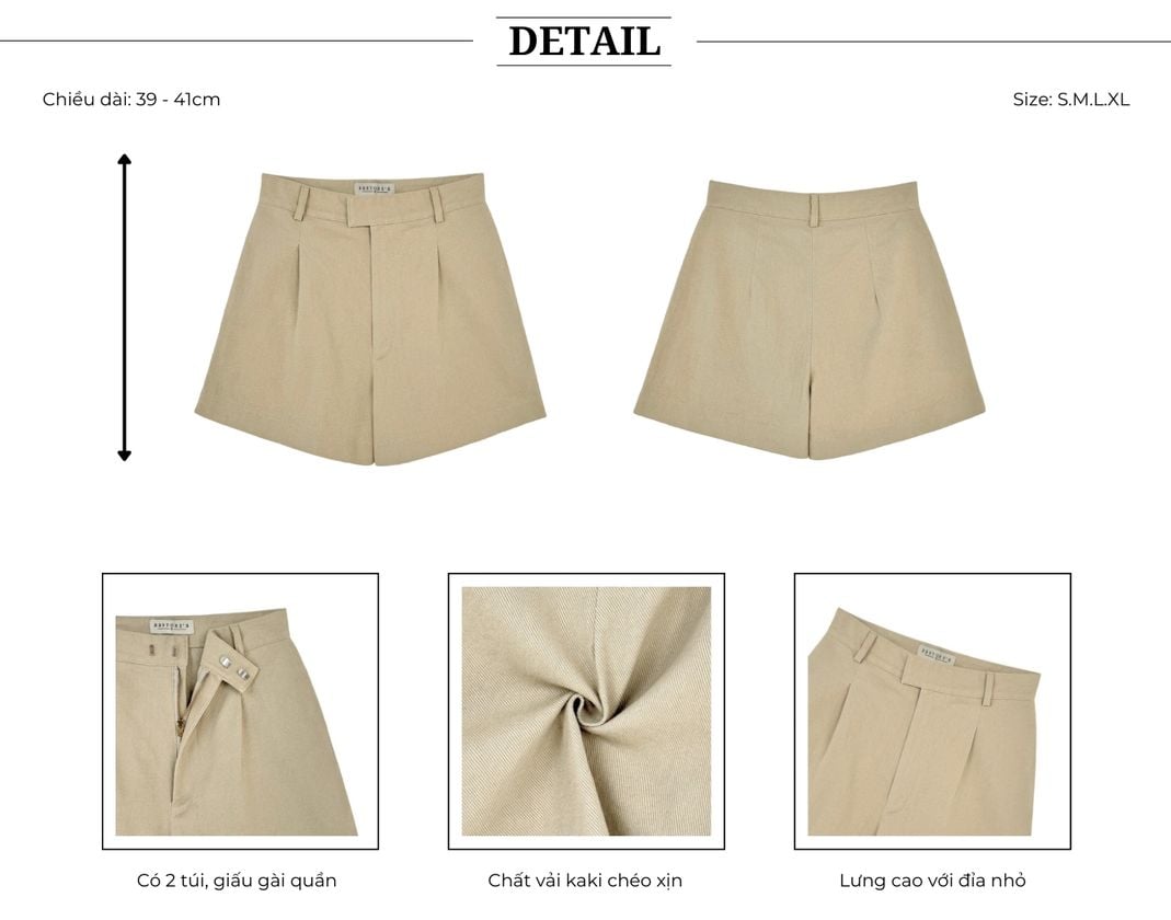 Thiết kế của Quần short kaki lưng cao - Q3117
