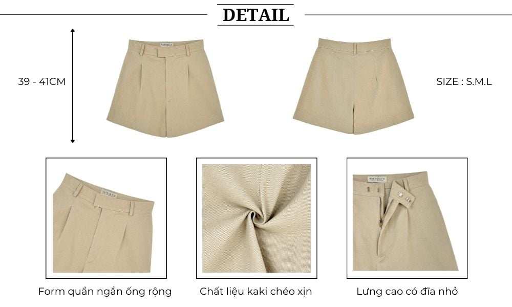 Thiết kế của Quần short kaki ống rộng - Q3107