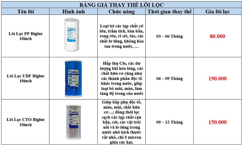 Bộ Lọc Tổng 3 Cấp Biglue 10inch Funaco Phương Nam Water 5