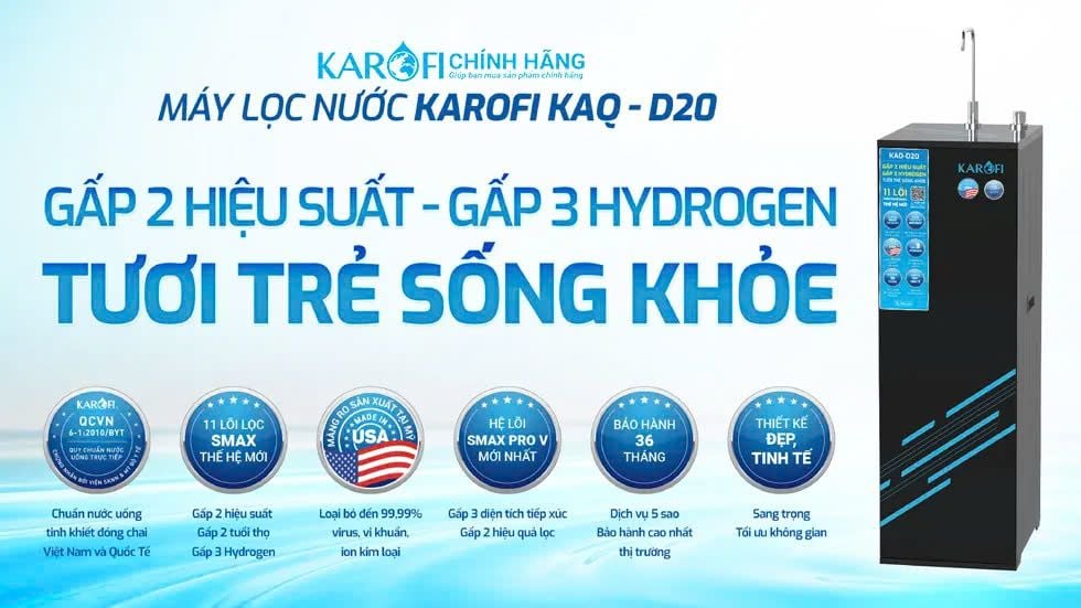 Máy Lọc Nước Karofi KAQ-D20 Phuong Nam Water