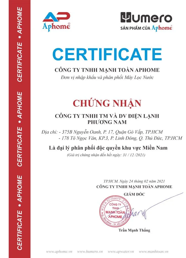 Máy Lọc Nước Humero - Phương Nam Water 8