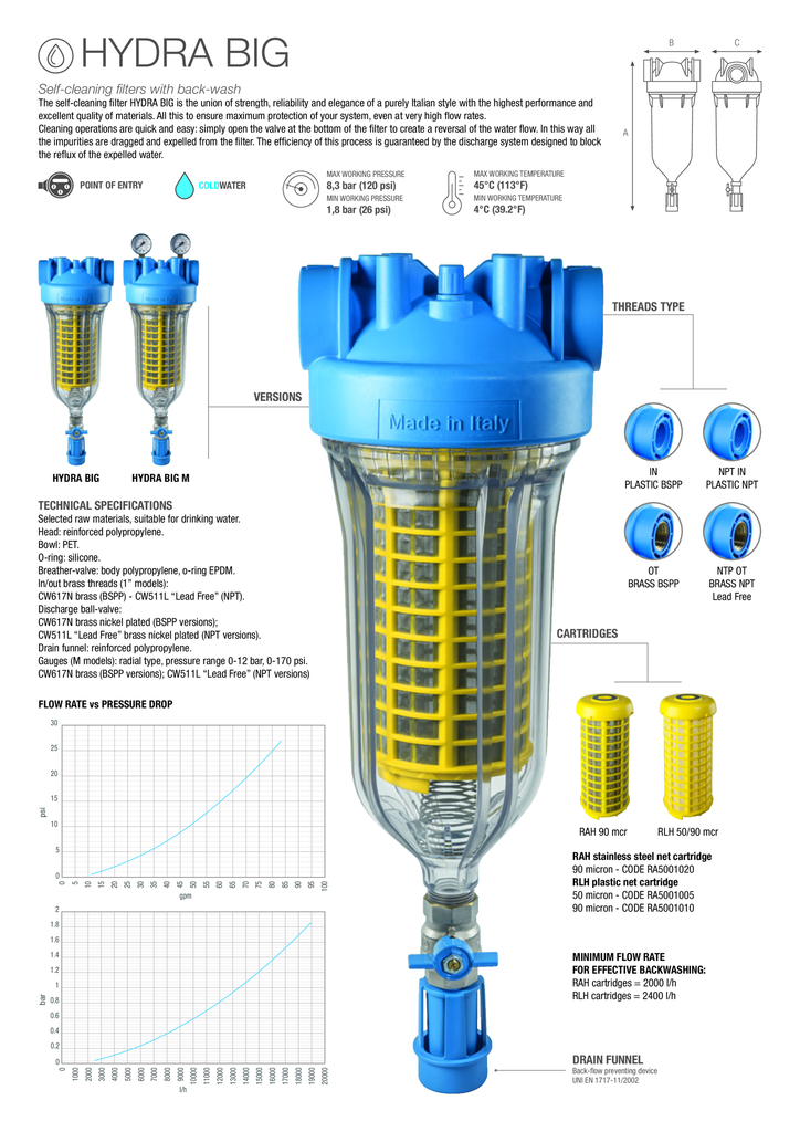 Bộ Lọc Chặn Atlas Filtri HYDRA RAH 90 Micron - Phuong nam Water 3