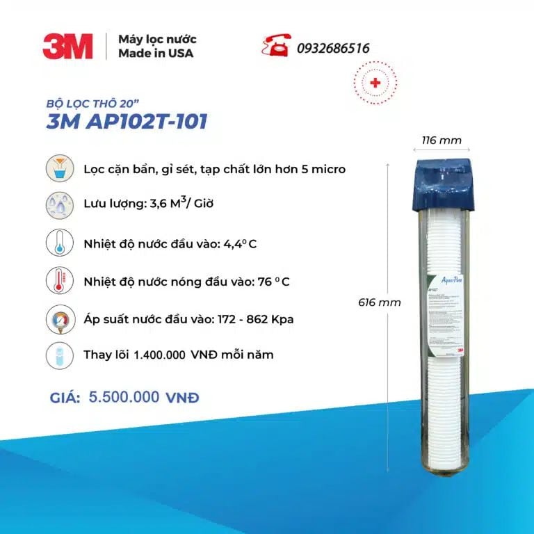 Bộ Lọc Thô 3M-AP102T - Phương Nam Water 2