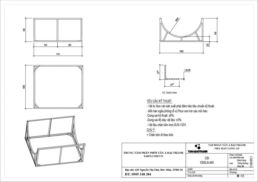 Bồn Nước Inox 1000L SUS 316 Đại Thành Ngang - Phương Nam Water 2
