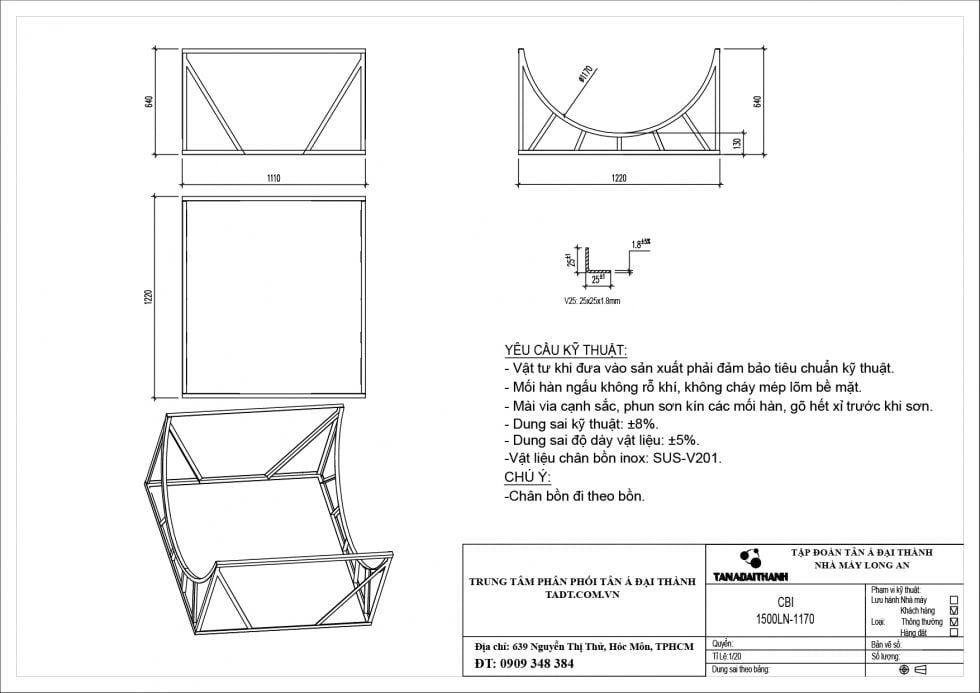 Bồn Nước Inox Ngang 1500L - Phương Nam Water 2