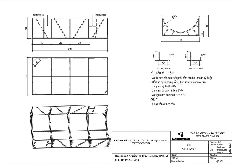 Bồn Nước Inox Ngang 5000L - Phương Nam Water 2