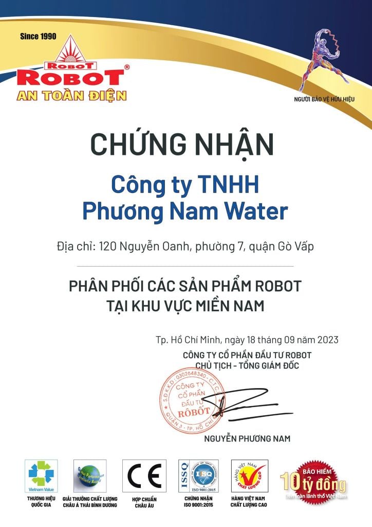 Chứng Nhận ROBOT - Phương Nam Water