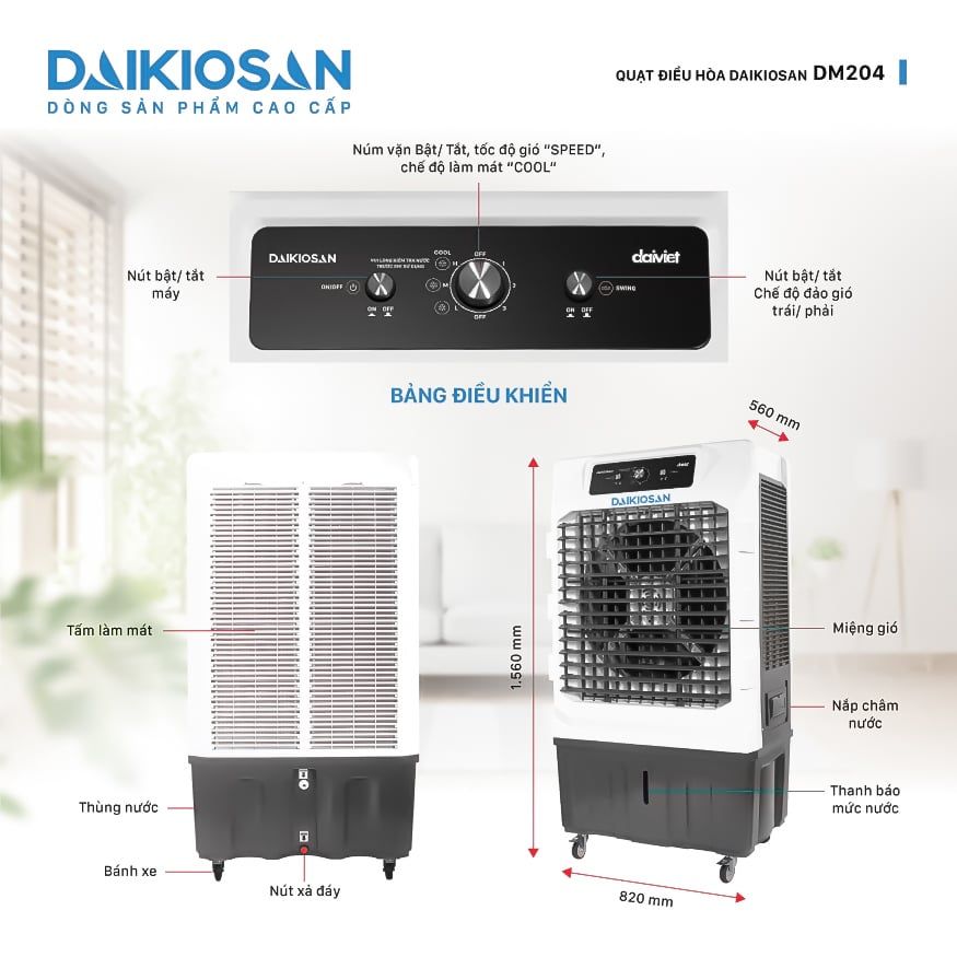 Quạt Hơi Nước Daikiosan DM204 - Phương Nam Water 8