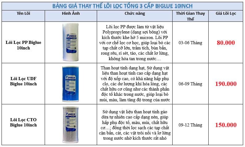 Lõi Lọc UDF Biglue 10inch Phương nam Water 1