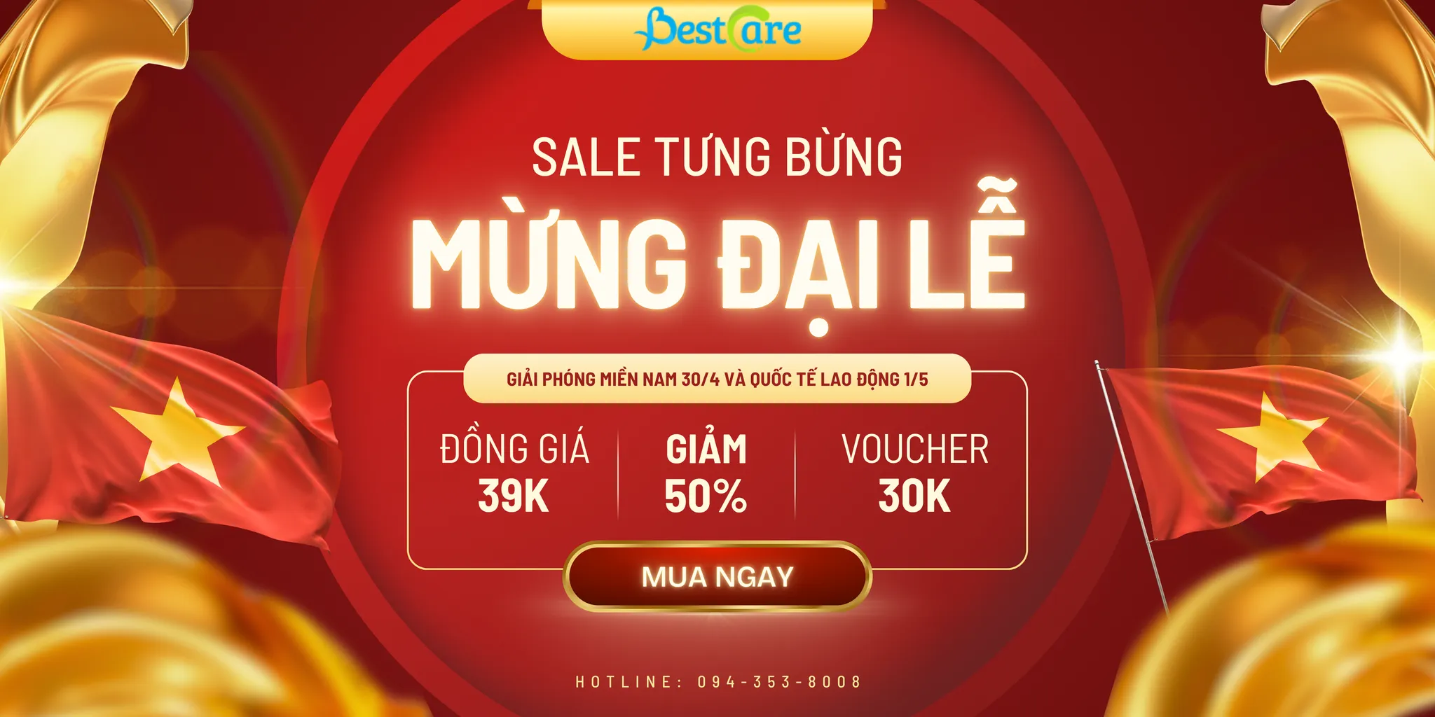 SALE TƯNG BỪNG, MỪNG ĐẠI LỄ 30/4 VÀ 1/5/2025
