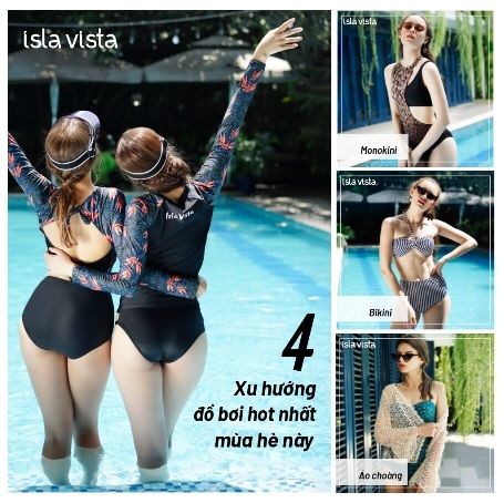 Các loại bikini che khuyết điểm - Bikini áo rời và quần thấp isla vista