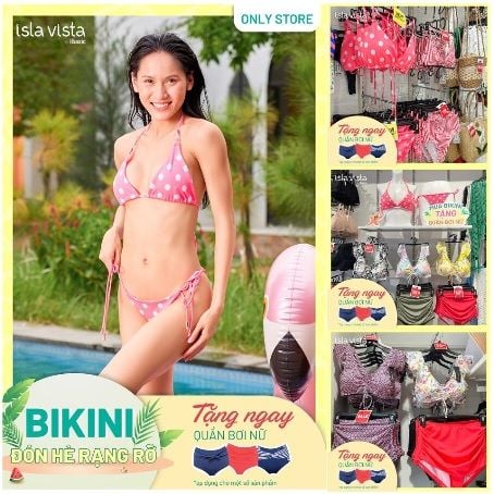 Thêm một số phụ kiện và chi tiết vào bikini của bạn cũng có thể giúp che khuyết điểm vòng 2