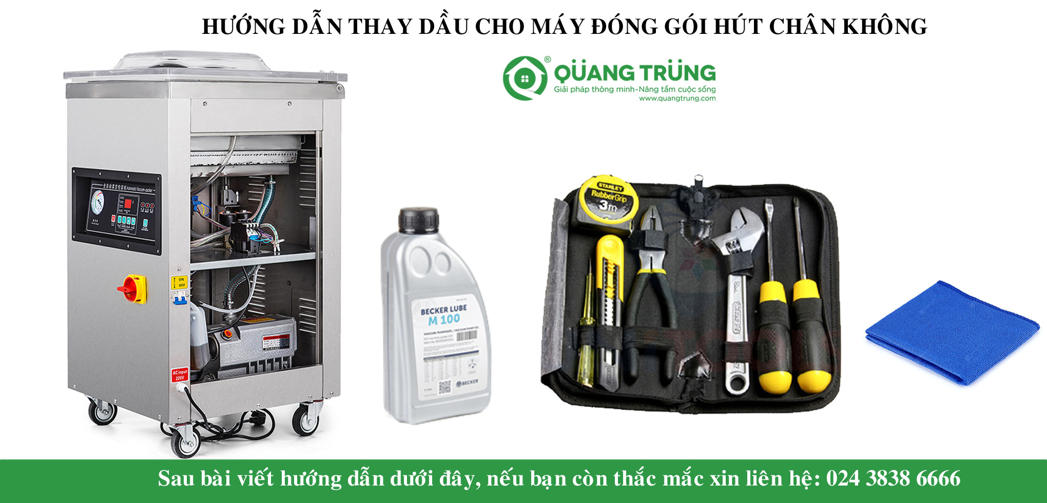 Hướng dẫn thay dầu cho máy đóng gói hút chân không công nghiệp