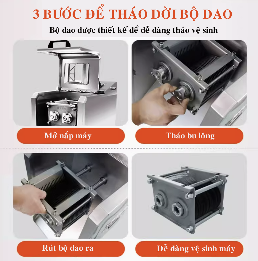 Ba bước tháo lắp bộ dao dễ dàng