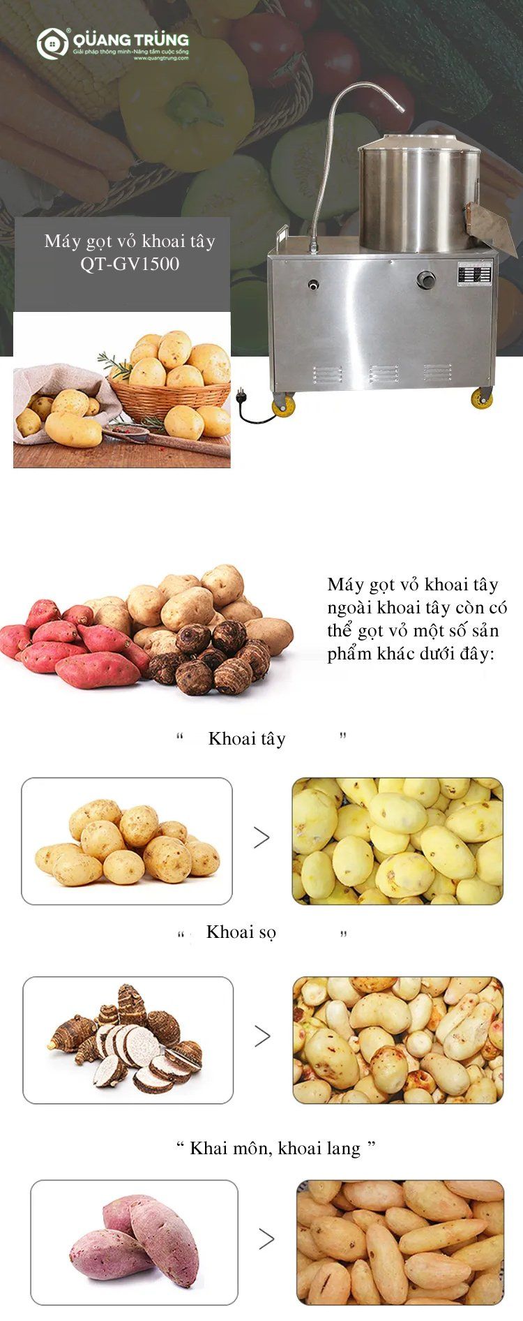 máy gọt vỏ khoai tây