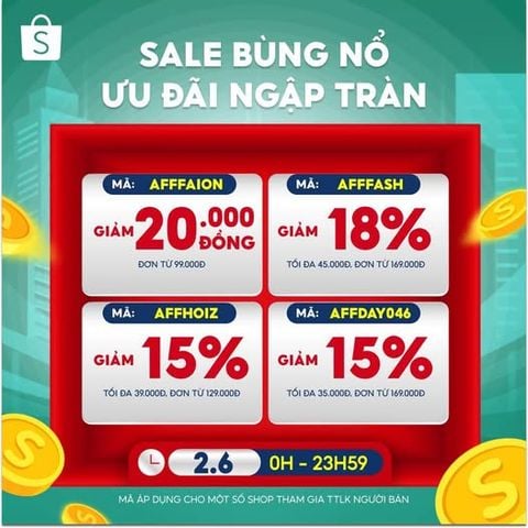 Mã voucher cho đầu tháng săn sale bùng nổ