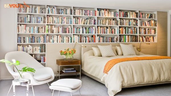 Cách bố trí kệ sách trong phòng ngủ ĐẸP có thể bạn chưa biết