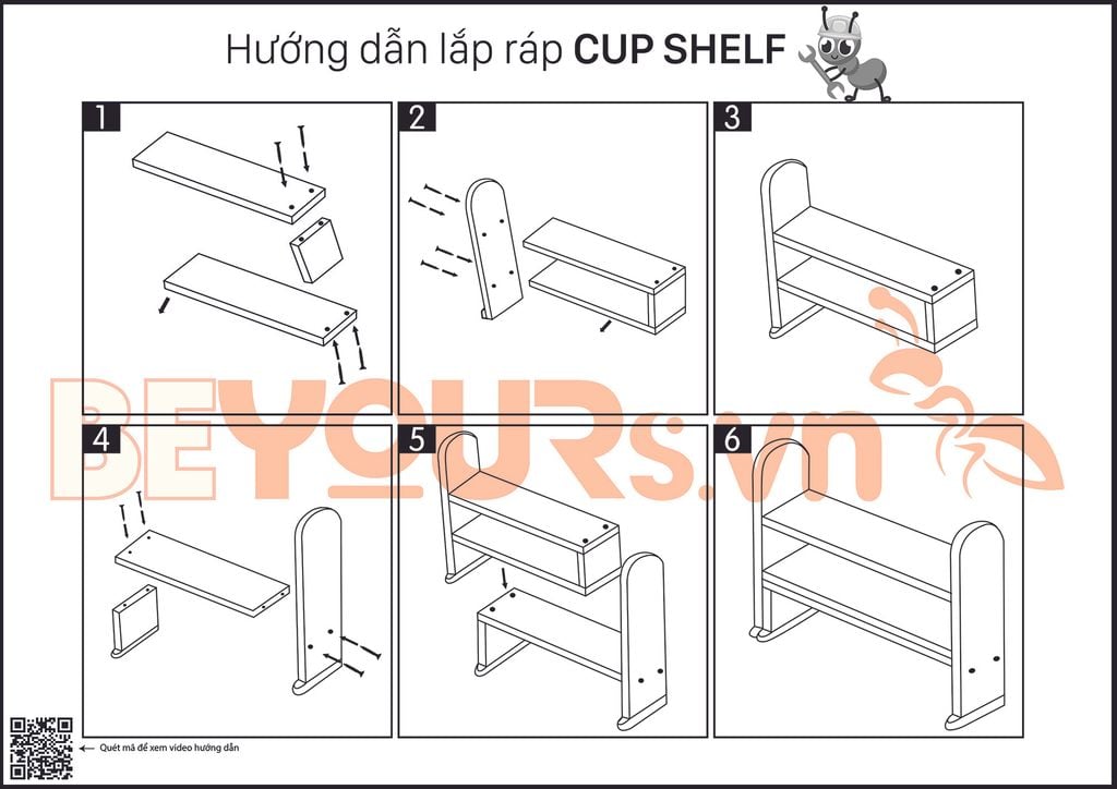 bản vẽ hướng dẫn lắp ráp cup shelf