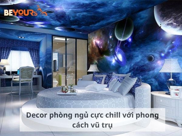 Decor phòng ngủ cực chill với phong cách vũ trụ