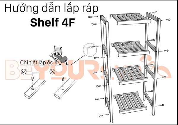 hướng dẫn lắp ráp kệ shelf 4f