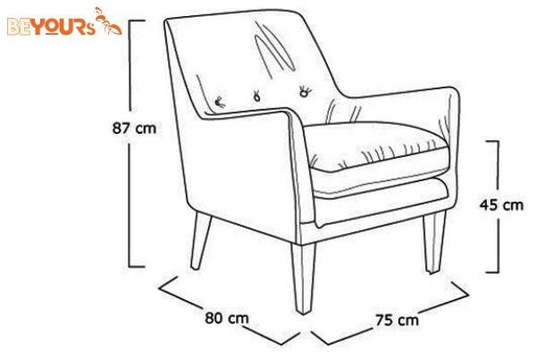 Kích thước tiêu chuẩn của ghế sofa đơn