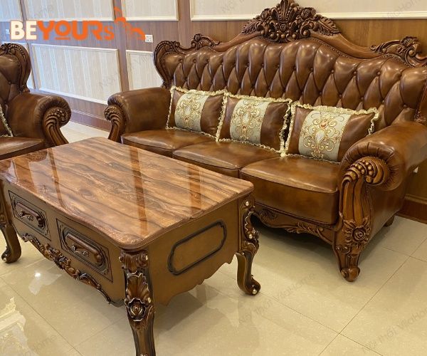 Mẫu bàn ghế sofa gỗ cổ điển Hàn Quốc đẹp