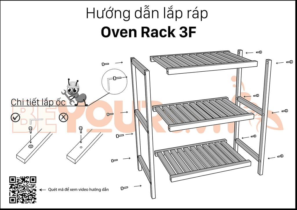 bản vẽ hướng dẫn lắp ráp oven rack 3f