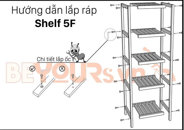 hướng dẫn lắp ráp kệ shelf 5f