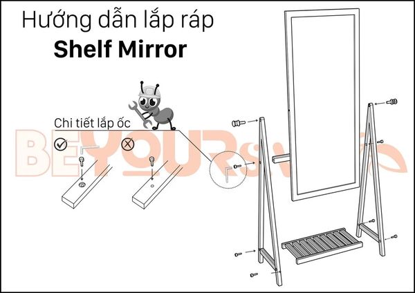 hướng dẫn lắp ráp shelf mirror