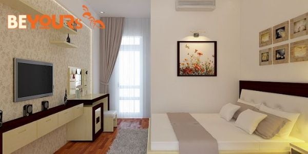 Kệ tivi treo tường phòng ngủ giúp làm tăng tính thẩm mỹ cho ngôi nhà