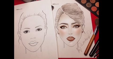 Facechart nghệ thuật makeup trên giấy