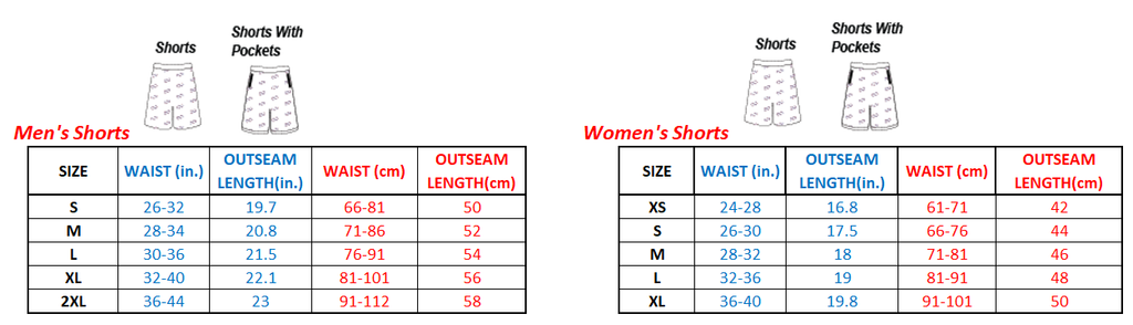 softball shorts size chart