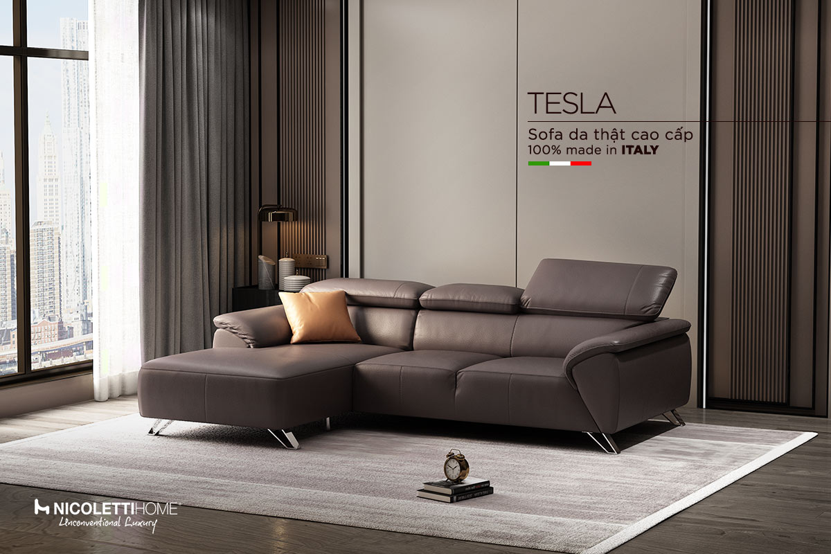 Cách thiết kế phòng khách hiện đại với sofa màu tối