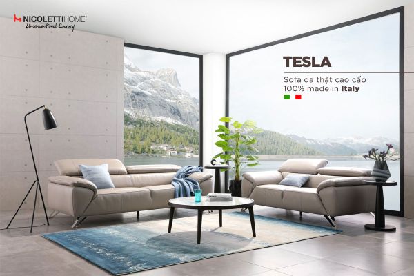 02 SOFA BĂNG CAO CẤP Tesla - Sofa Da thật nhập khẩu Italia