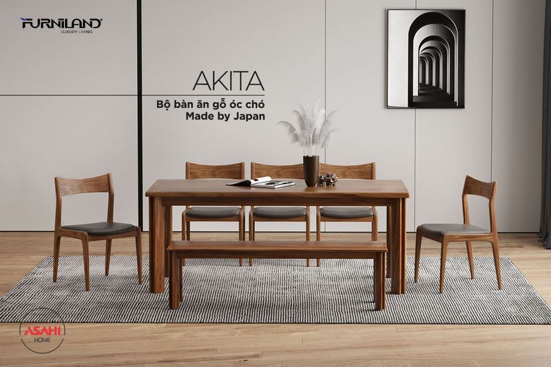 Bàn ăn Akita kích thước 1m9 là lựa chọn lý tưởng cho những căn bếp có diện tích rộng rãi
