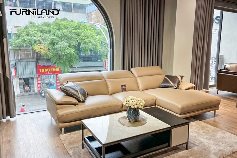 ghế sofa góc gam màu trung tính