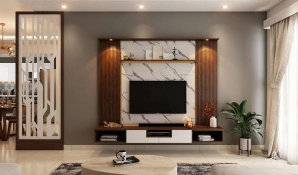 Nên dùng kệ tivi phòng khách bằng gỗ tự nhiên hay gỗ công nghiệp?