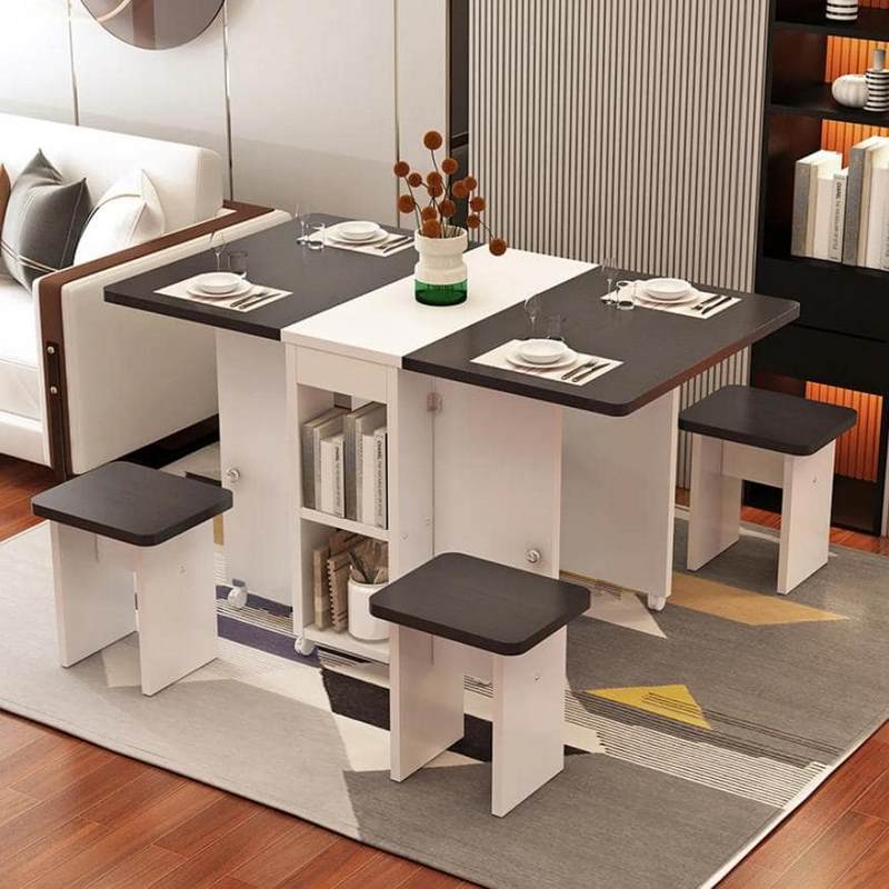 Mẫu bàn ăn thông minh hình tròn dành cho 4 người