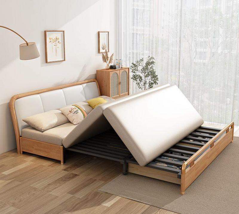 Ghế có ngăn để đồ dùng cá nhân rộng, kéo ra thành giường dễ dàng