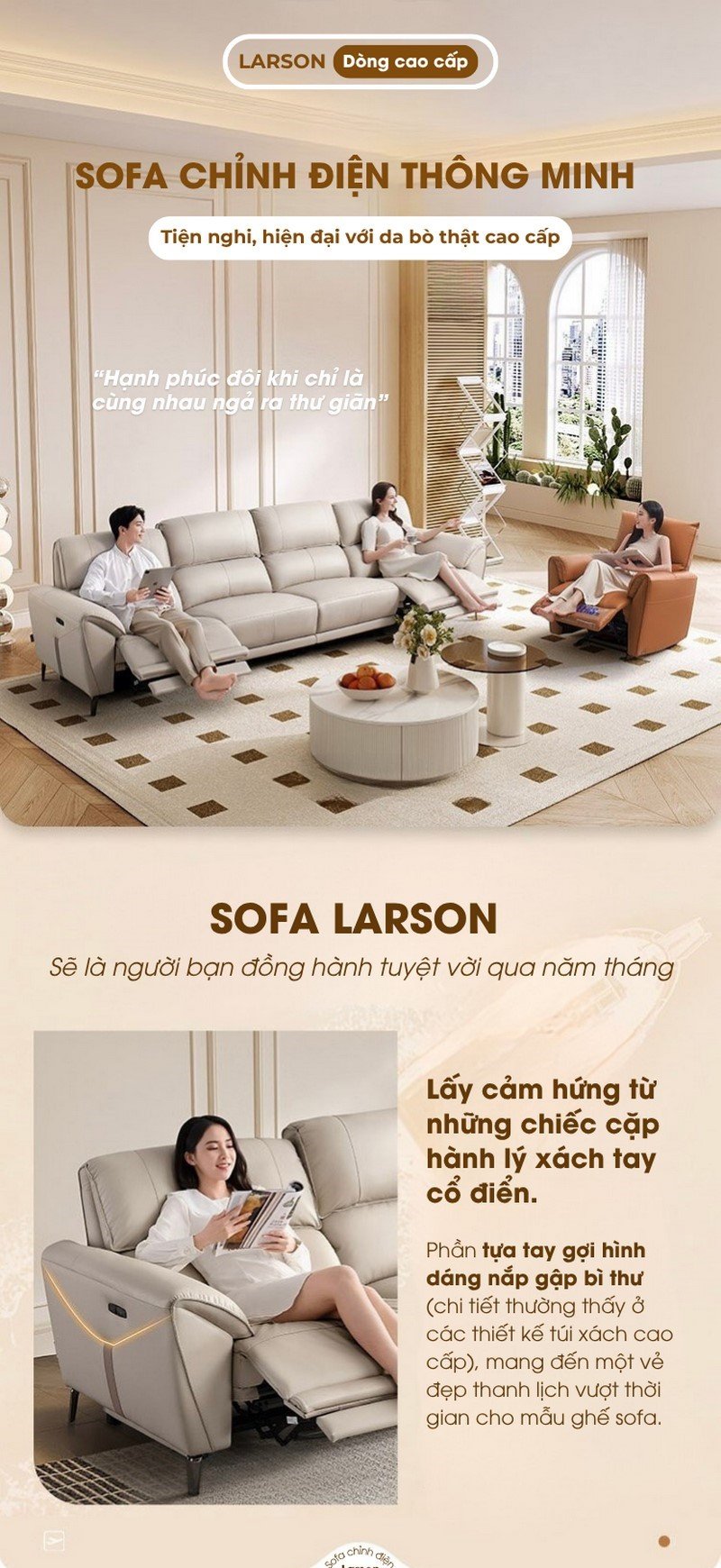 Sofa chỉnh điện Larson - Cheers Sofa - Sofa thông minh