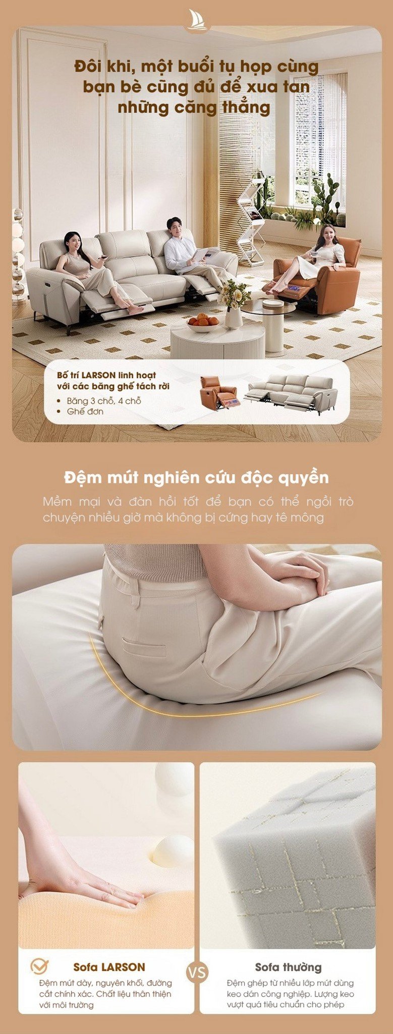 Sofa chỉnh điện Larson - Cheers Sofa - Sofa thông minh