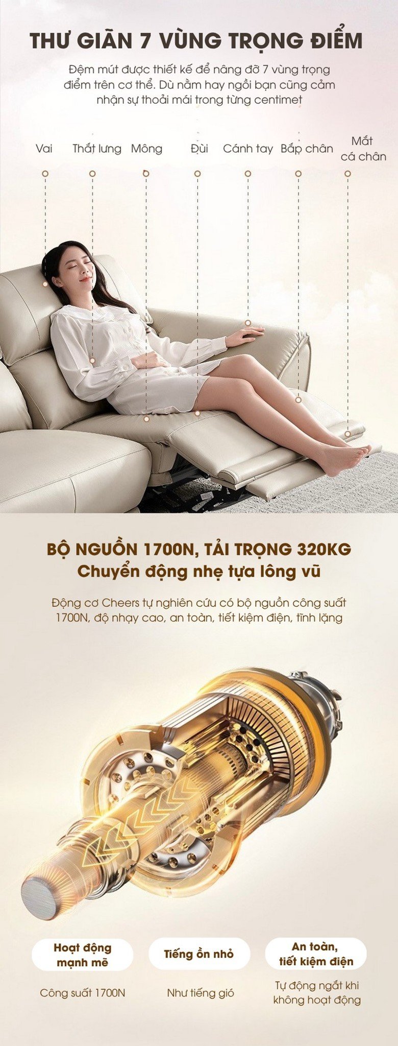 Sofa chỉnh điện Larson - Cheers Sofa - Sofa thông minh