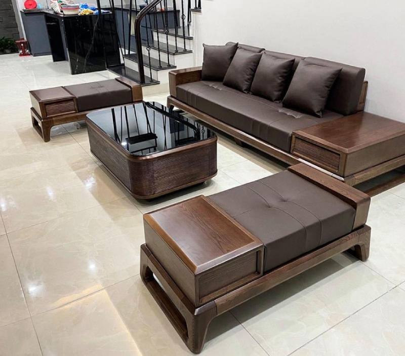 Sofa nhập khẩu cao cấp gỗ sồi Nga