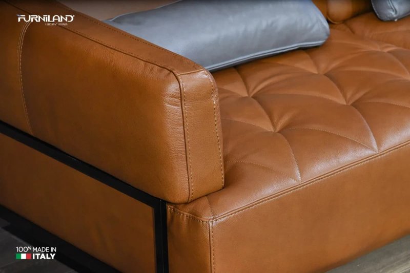 Ghế sofa da Ý thiết kế sang trọng, hiện đại